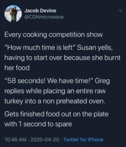 Stupid Bar Memes whatching a cooking show